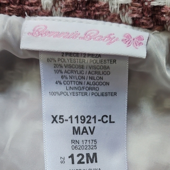 Stylish Kids Houndstooth Coat - Pink & White - Picture 2 of 4